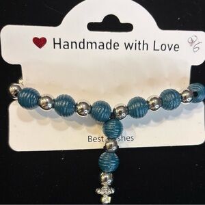 Blue and Silver Beaded bracelet